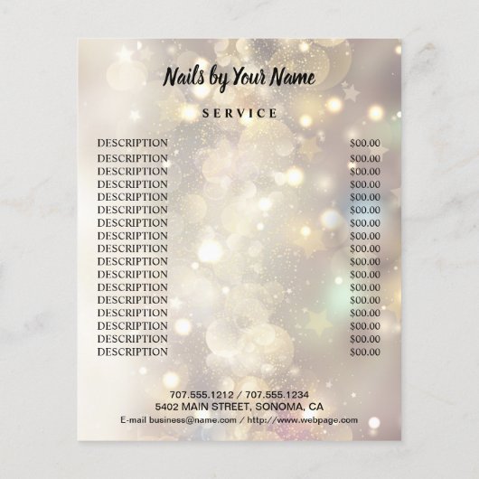 Nagelkünstlergeschäft personalisierter Flyer (Hinten)