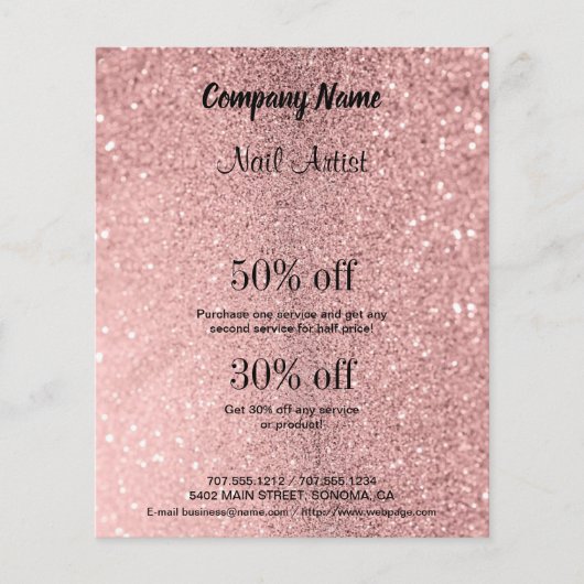 Nagelkünstlergeschäft personalisierter Flyer (Vorne)