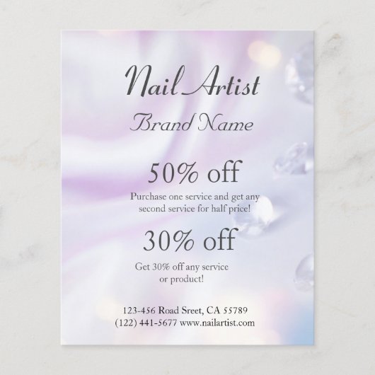 Nagelkünstlerischer Personalisierter Flyer (Vorne)