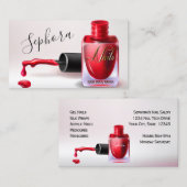 Nagelkunsttechniker - Red Nail Polish2 Visitenkarte (Vorne/Hinten)