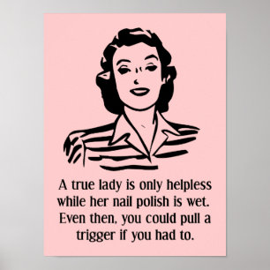 Nagellack Hilflos Lustiges Poster Schild