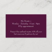 Nagellack-Manikürist-Make-upVisitenkarten Visitenkarte (Rückseite)