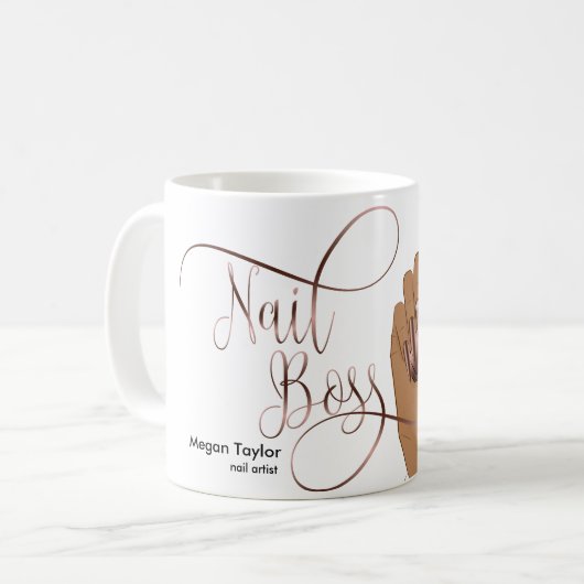 Nagellack, Nageltechniker, lange Nägel, Maniküre Kaffeetasse (Vorderseite Links)