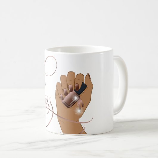 Nagellack, Nageltechniker, lange Nägel, Maniküre Kaffeetasse (VorderseiteRechts)