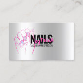 Nagellalon Platinum, Irisierend + Hot Pink Glitzer Visitenkarte (Vorderseite)