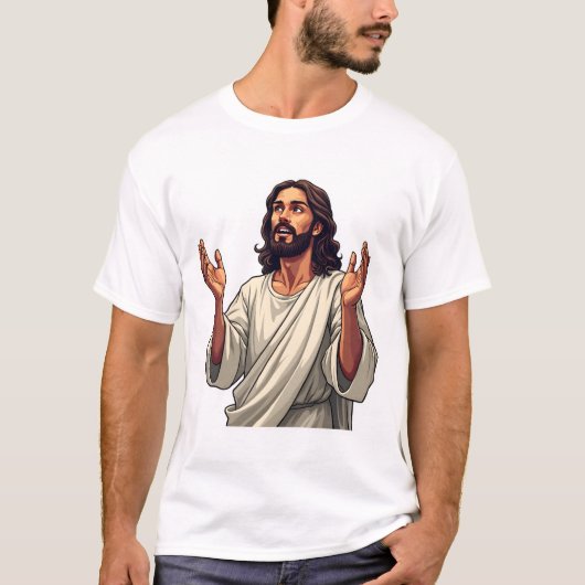 Nagelmal Jesus Vintage-Flaube Gravur Tee 2 (Vorderseite)