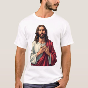 Nagelmal Jesus Vintage-Glaube Gravur Tee 2