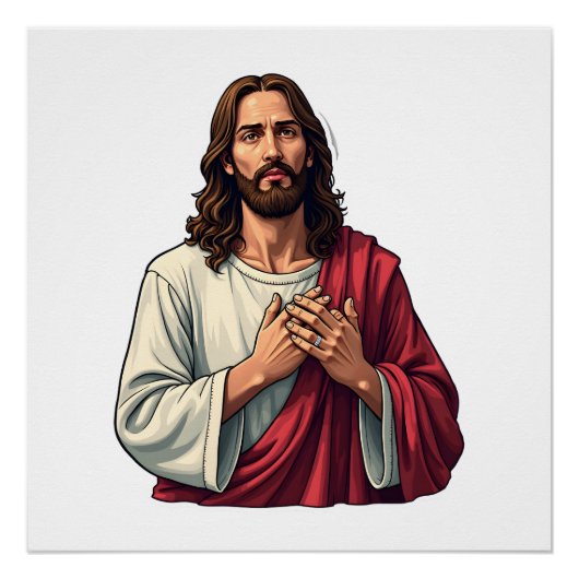 Nagelmal Jesus Vintage-Glaube Gravur Tee 2 Poster (Vorderseite)
