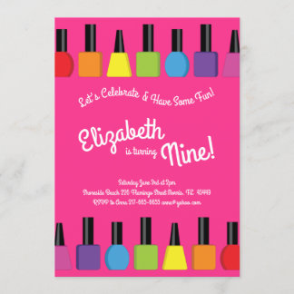 Nagelmalerei polnische Kinder Mädchen Geburtstagsp Einladung