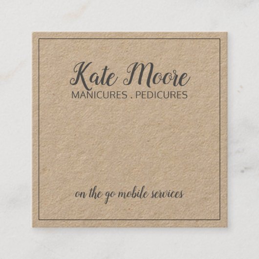 Nagelmanikuristin oder Pedikürin Beauty Service Quadratische Visitenkarte (Vorderseite)