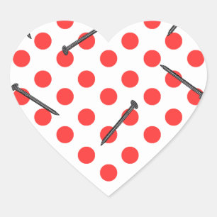 Nagelmuster mit dots klassischer Rundkleber Herz-Aufkleber