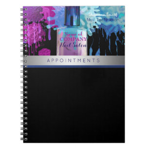 Nageln Sie bunten Spritzerentwurf des Technikers Notizblock