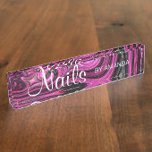 Nageln Sie KünstlerPedicure NailArt lila Namensplakette (Seite)