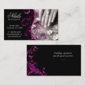 Nageln Sie Salon-Geschäfts-Karten-Glitzer-Rosa Visitenkarte (Vorne/Hinten)