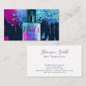 Nageln Sie Techniker-bunten Spritzer-Entwurf Visitenkarte (Vorne/Hinten)