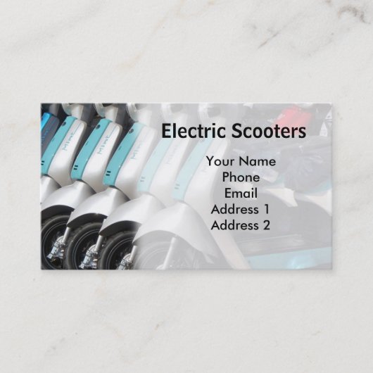 Nagelneue umweltfreundliche elektrische Roller Visitenkarte (Vorderseite)