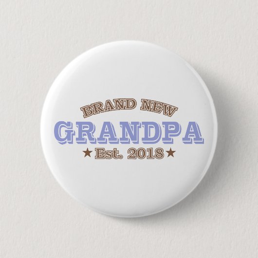 Nagelneuer Großvater Est. 2018 (lila) Button (Vorderseite)