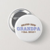 Nagelneuer Großvater Est. 2018 (lila) Button (Vorne & Hinten)