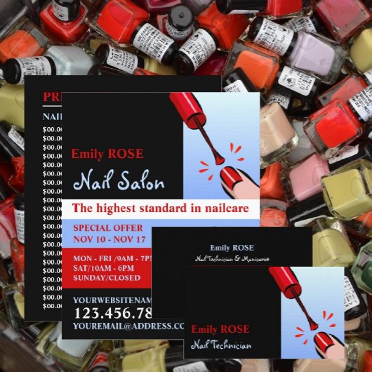 Nagelpolnisch, Nageltechniker, Nagelsalonadvert Flyer