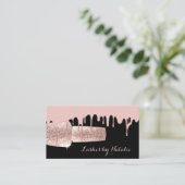 Nagelpolnische Flasche Rose Gold Tropfen Maniküre Visitenkarte (Stehend Vorderseite)