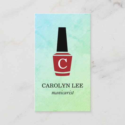 Nagelpolnische Monogramm Visitenkarte (Vorderseite)