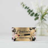 Nagelpolnischer Brush | Gold und Blume Terminkarte (Stehend Vorderseite)