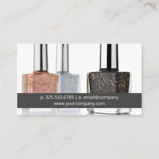 Nagelpolnischer Brush | Nagelpolis-Flasche Visitenkarte (Rückseite)