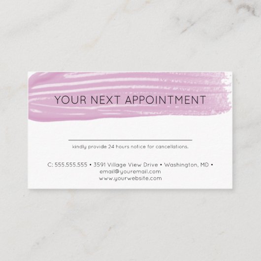 Nagelpolnischer Nagellack Salon Maniküre Verabredu Terminkarte (Rückseite)