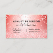 Nagelroter Glitzer Metallspitzfindigi Konfetti Visitenkarte (Rückseite)