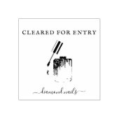 Nagelsalon Covid Temperatur geräumt Eintritt Gummistempel (Prägung)