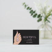 Nagelsalon-Frau Hand glitzernde Nägel Technikerin Visitenkarte (Stehend Vorderseite)