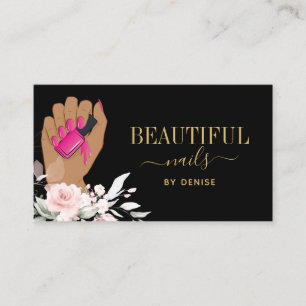 Nagelsalon Handglänzende Nageltechnikerin Visitenkarte