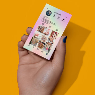 Nagelsalon Instagram-Fotogitter Holografisch Visitenkarte