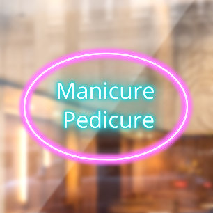 Nagelsalon Maniküre Pediküre Rosa Blau Fensteraufkleber