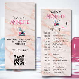Nagelsalon Maniküre Rose Gold QR-Preisliste  Werbekarte