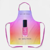 Nagelsalon Manikurist modern poliert bunt Schürze (Vorderseite)