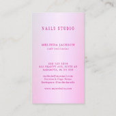 Nagelsalon Manikurist modern poliert pink elegant Visitenkarte (Rückseite)