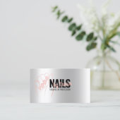 Nagelsalon Platinum Rose Quartz Rosa Glitzer Visitenkarte (Stehend Vorderseite)