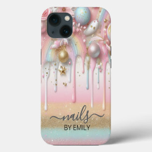 Nagelsalon-Polieren Pastell-Tropfen Branding iPhone 13 Hülle