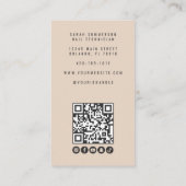 Nagelsalon QR-Code Foto Script Beige Visitenkarte (Rückseite)