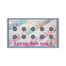Nagelsalon-Stempelkarte Nagel-Treuekarte Blau