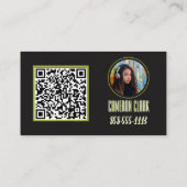 Nagelsalon Visitenkarte Fett Grün Foto QR-Code (Rückseite)