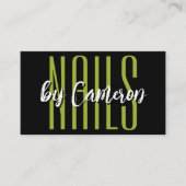 Nagelsalon Visitenkarte Fett Grün Foto QR-Code (Vorderseite)
