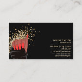 Nagelstudio afroamericanischer Nageltechnikerin Visitenkarte (Rückseite)