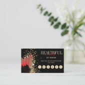 Nagelstudio afroamericanischer Nageltechnikerin Visitenkarte (Stehend Vorderseite)