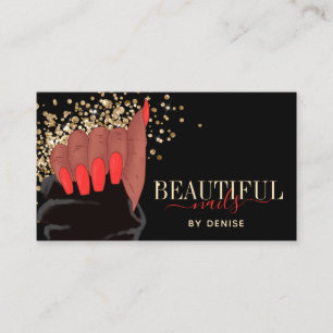 Nagelstudio afroamericanischer Nageltechnikerin Visitenkarte
