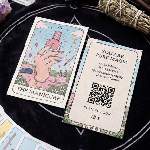 Nagelstudio Boho Tarot Himmelsgeschäftskarte Visitenkarte