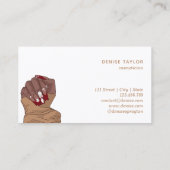 Nagelstudio Frau Hand Nägel Techniker Diamant bu Visitenkarte (Rückseite)