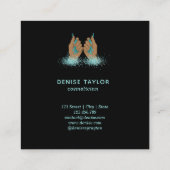 Nagelstudio Frau Handholograph Nägel Techniker Quadratische Visitenkarte (Rückseite)