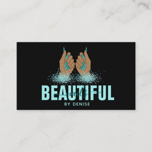 Nagelstudio Frau Handholograph Nägel Techniker Visitenkarte (Vorderseite)